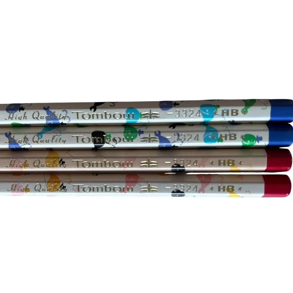 4 Tombow 3324 HB Pencils Made in Japan, JIS Mark Vintage Whales Master Writing
